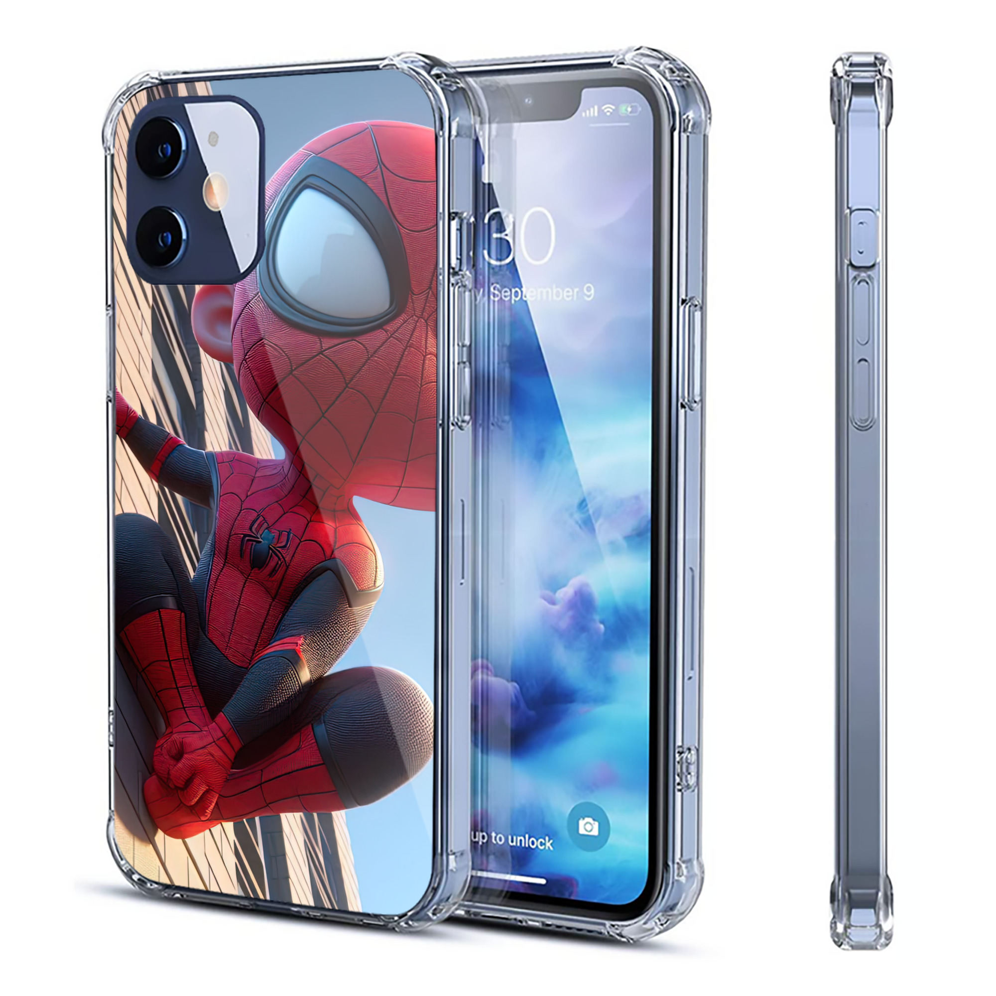 （画像用） Spider Man スパイダーマン 【iPhone 12シリーズ対応】透明スマホケース（クリアソフトケース）